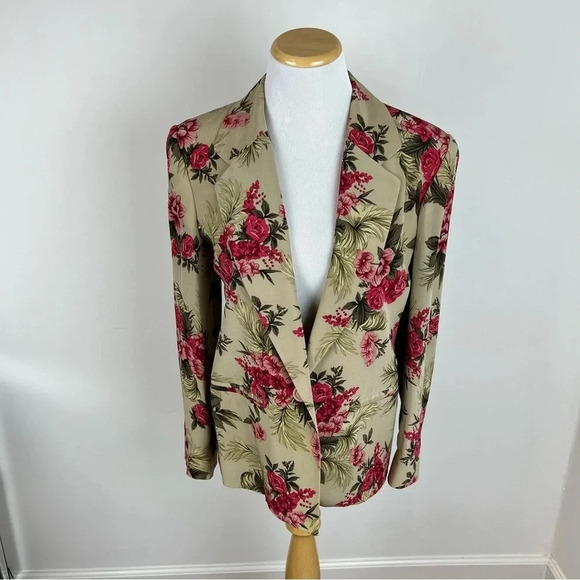 Vintage Saks Fifth Avenue Folio Collection 100% Silk Floral Blazer Skirt Suit. - Picture 6 of 12